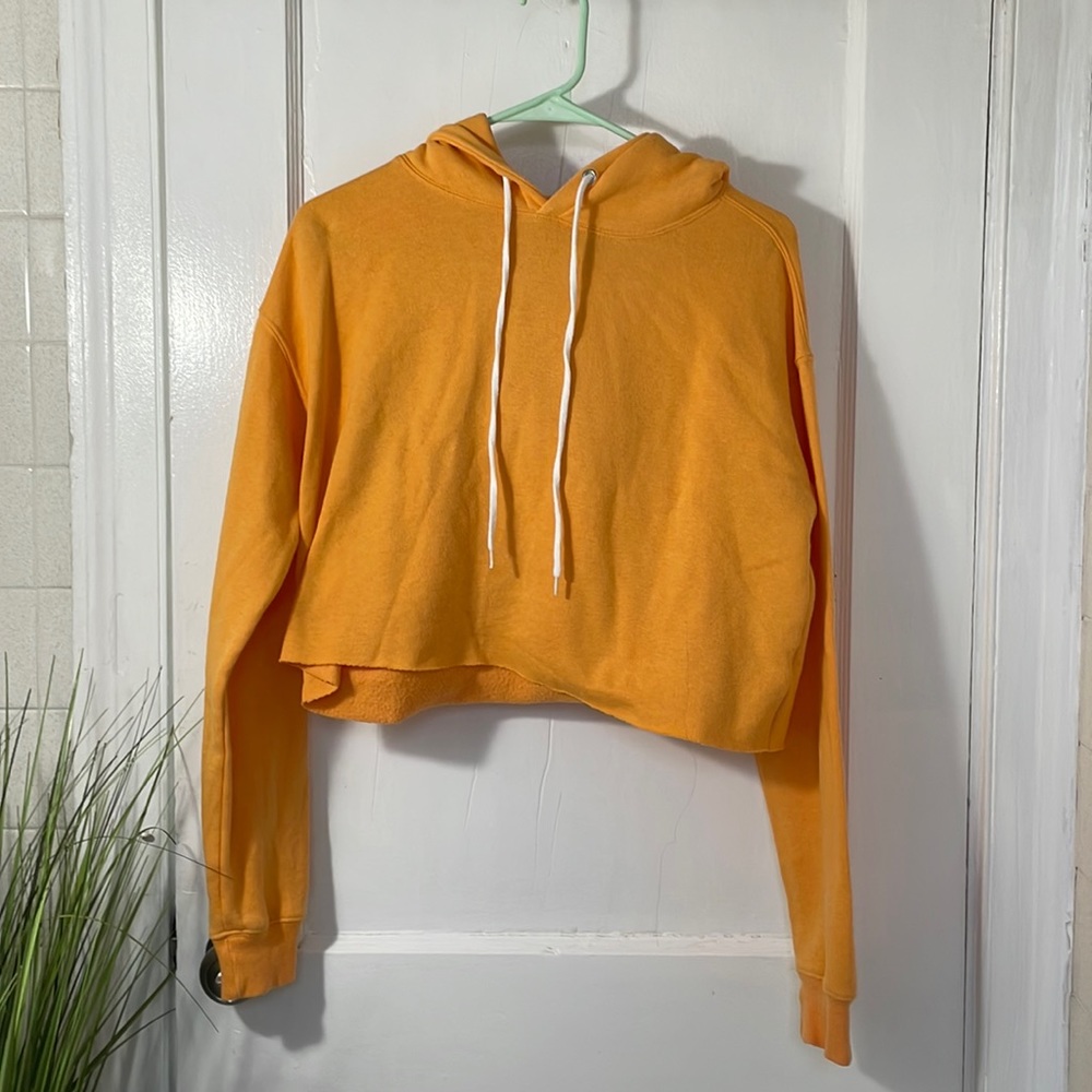 Bright Orange Crop Hoodie